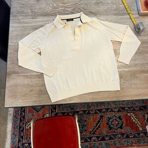 Autograph brand Cream Long Sleeve Collared Sweater